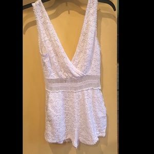 Kendall and Kylie white lace romper, size medium!